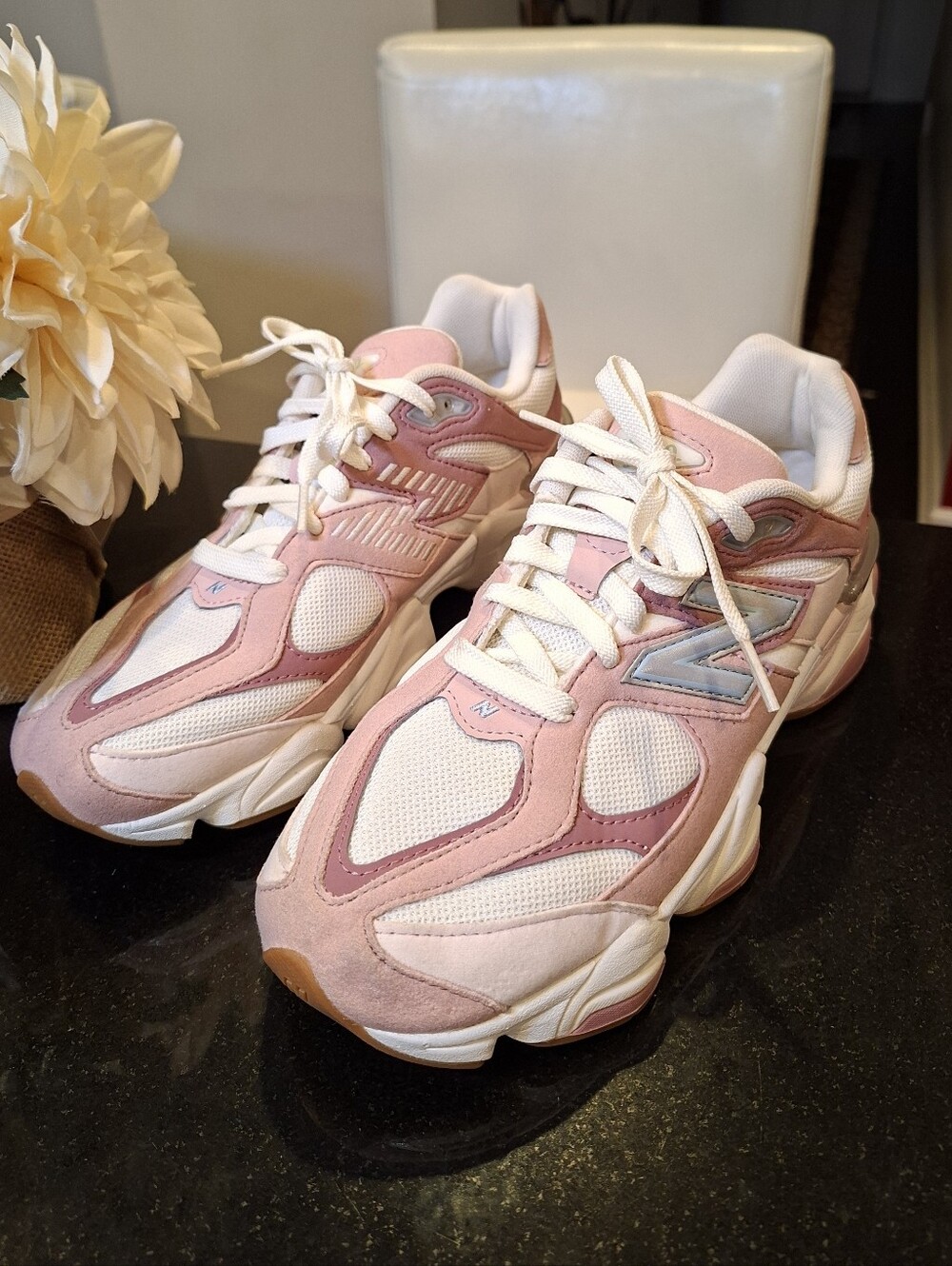 New Balance 9060 Rose Pink White Suede Chunky Shoes GC9060FR Big Kids 7Y Women 8